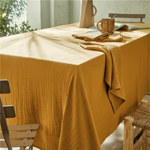 Nappe en gaz de coton curry 280x310 cm