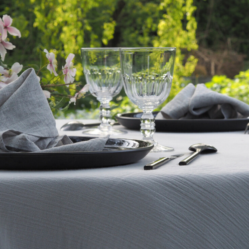 Nappe en gaz de coton gris clair 280x310 cm