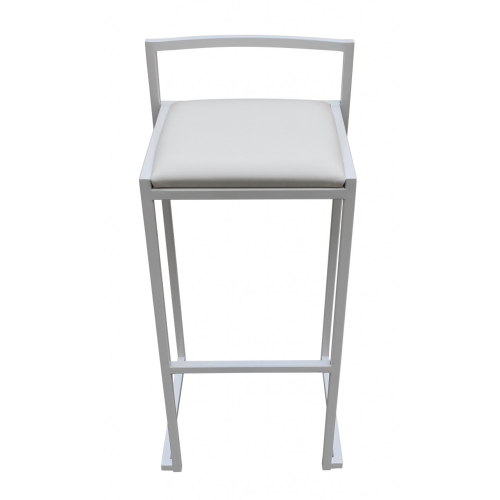 Tabouret haut blanc assise blanche Stako