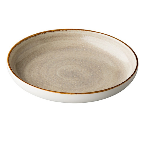 Assiette creuse QA  gris/crème 23,5cm