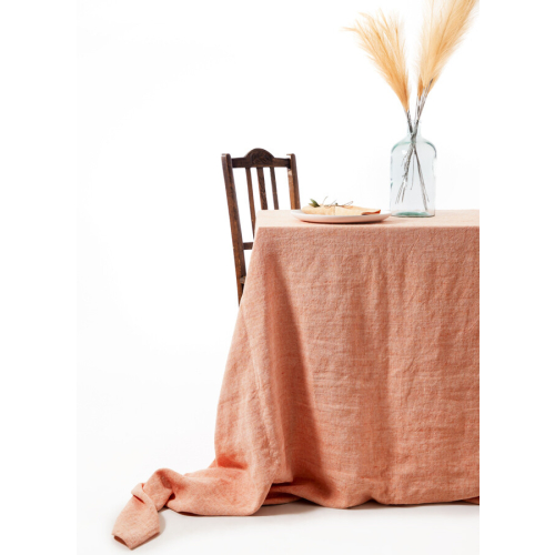 Nappe en lin orange 300x300 cm