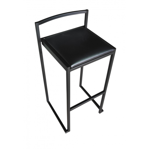 Tabouret haut noir assise noire Stako