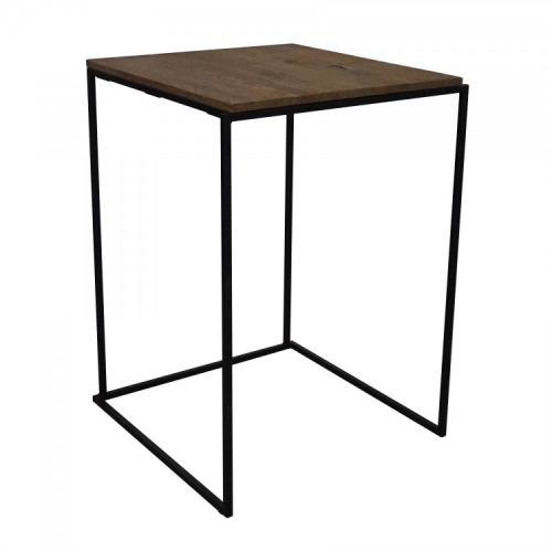 représentation Table haute noire 80x80cm plateau bois