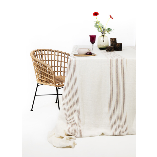 Nappe en lin (Pluie de brun, 300x300 cm)