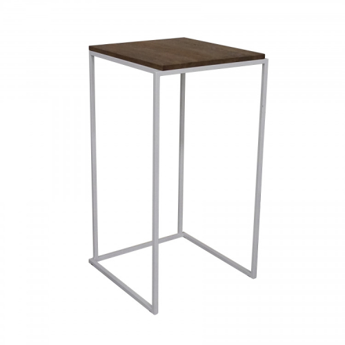 représentation Table haute blanche 60x60cm plateau bois