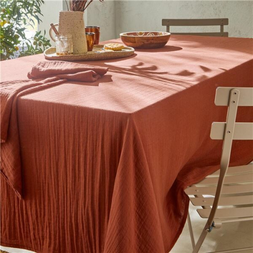 représentation Nappe en gaz de coton terracotta 280x310 cm