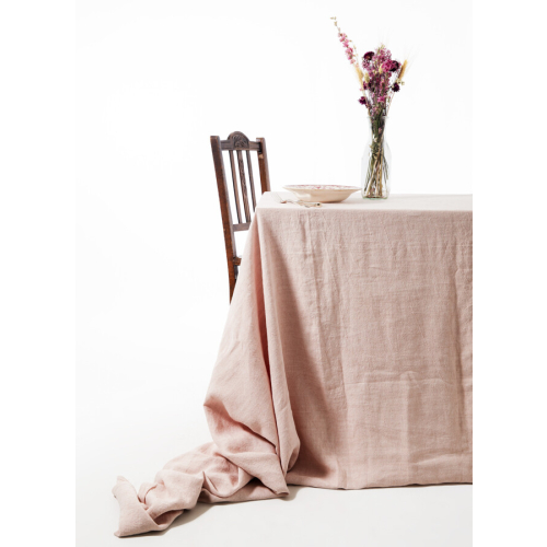 représentation Nappe en lin Eau de Rose 300x300 cm