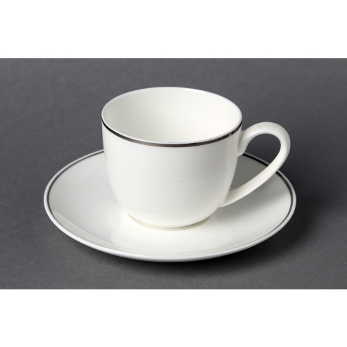 Tasse à café Coupe bord Platine 18cl