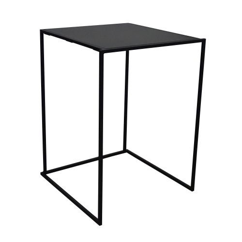 Table haute Quadra noire 80x80cm emp.